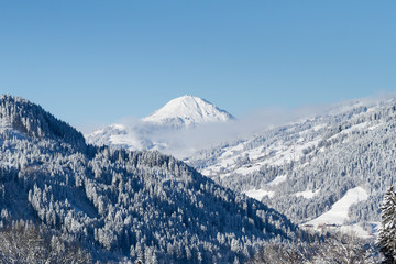 Fototapeta na wymiar Winter landscape - Hohe Salve bei Kitzbühel