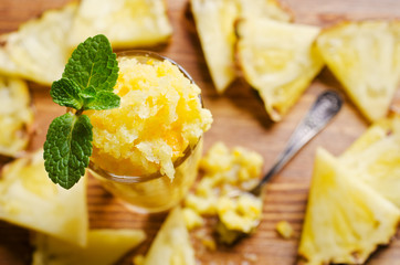 Homemade fruit sorbet