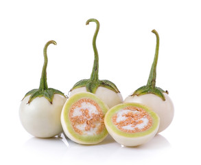 white eggplant on white background