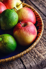 Basket with different fruits