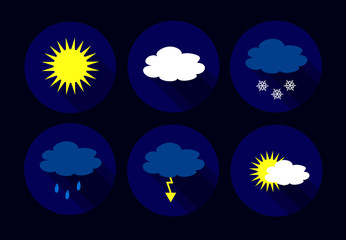 Obraz premium Vector weather flat icons