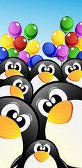 Vector cartoon penguins