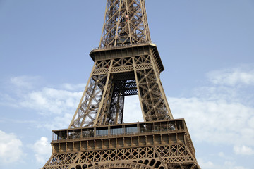 closeup view of Eiffel Tower
