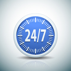 24/7 Clock button