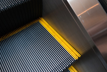 Escalator stair close up for danger accident concept