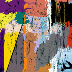 abstract background composition with paint strokes and splashes