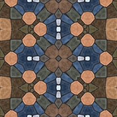 Seamless texture of abstract fabric. Kaleidoscopic wallpaper tiles. Seamless texture of glass tiles.

