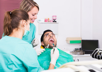 Terrified client in dental clinic