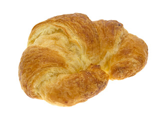Freshly baked croissant on white background