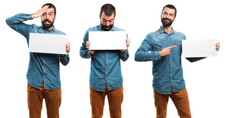 Man with empty placard