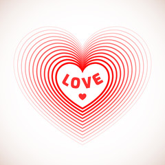 Love heart symbol for card design.