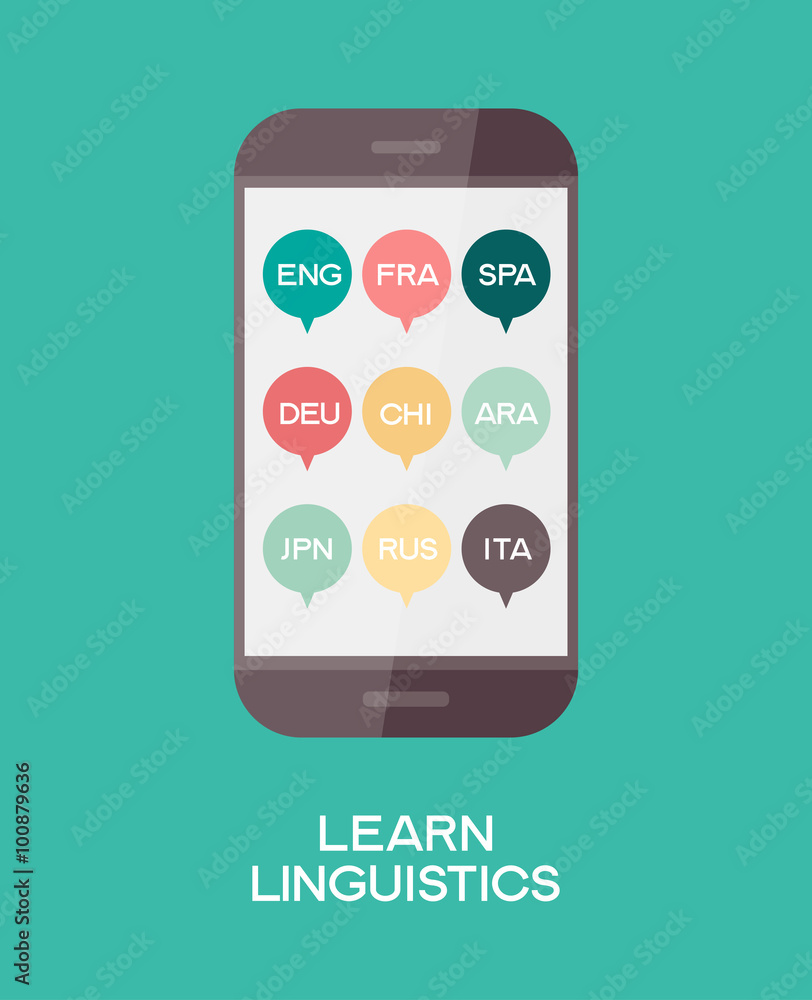Poster abstract isolated vector illustration learn linguistics