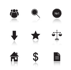 Marketing tools drop shadow icon set