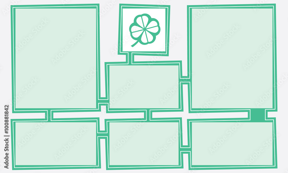 Aufkleber green abstract text boxes for your text and cloverleaf