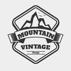 vintage badge logo Concept Mountain , retro badge design  logo,