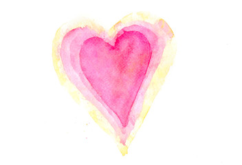 Multiple hearts on white ,watercolor illustrator