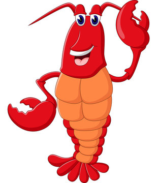 illustration of cute lobster cartoon