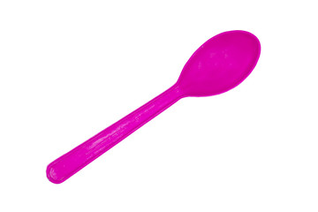 blue spoon plastic isolated on white background.