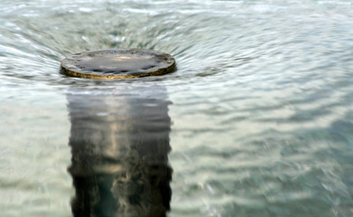 water flowing in water fountain