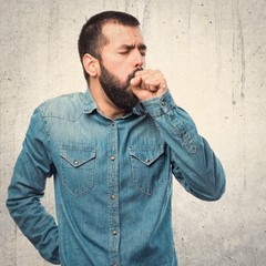 Man coughing a lot