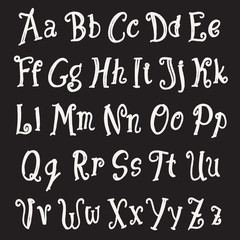 chalk alphabet set. vector