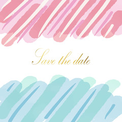 Save the date and light pink blue colorful love pastel backgroun