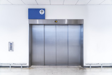 Large freight elevators in modern building
