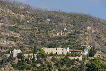 Monastery, Mount Athos, Athos, Halkidiki, Greece