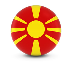 Macedonian Flag Ball - Flag of Macedonia on Isolated Sphere