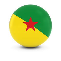 French Guianese Flag Ball - Flag of French Guiana on Isolated Sp