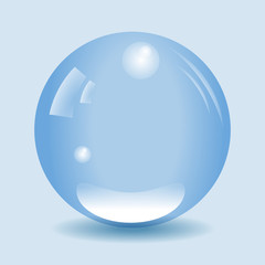 Transparent blue water drop