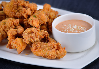 fried chicken on white plate