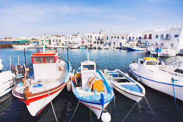Typical Greek islands' village of Naousa, Paros island, Cyclades