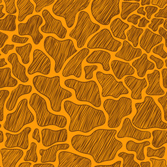Sketch Seamless Pattern Of Giraffe Skin.