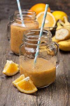smoothies with orange and banana