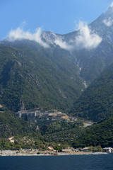 Fototapeta na wymiar Monastery, Mount Athos, Athos, Halkidiki, Greece