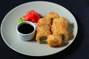 rolls portion serving traditional Japanese cuisine