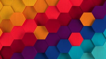 Multicolored Hexagon Background