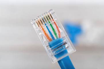 Patch cable ethernet closeup shot