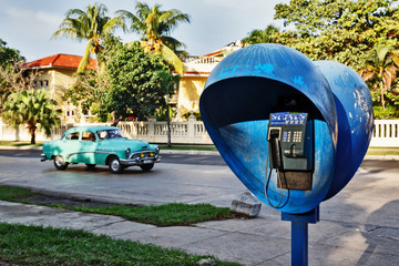 Cuba, La Habana, Miramar, Public Telephone