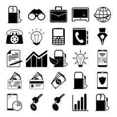 illustration of bussines vector set icon
