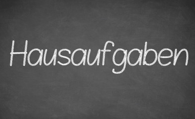 Obraz premium Homework written on chalkboard