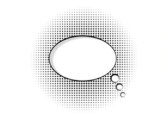 cartoon speech pop art bubble haltone communication background vector empty cloud symbol with place for text - 100892456