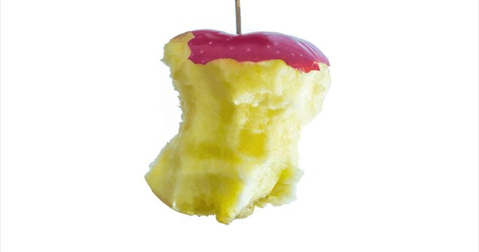 Auferstehung- ein Apfelgriebs wird wieder zum Apfel Stop-Motion-Video in 4K
