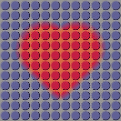 Heart on a purple background perforated