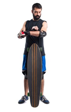 Skater with protections