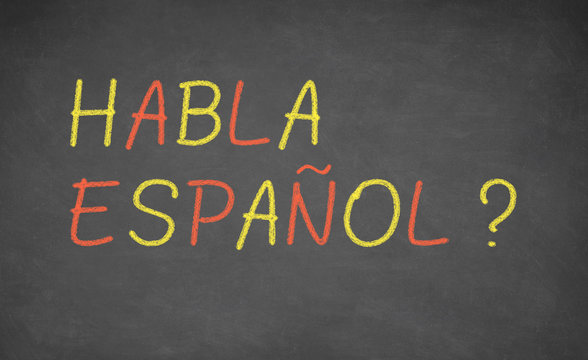 Spanish language learning concept image.