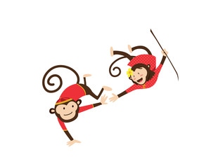 Chinese New Year 2016 Monkey Character Happy