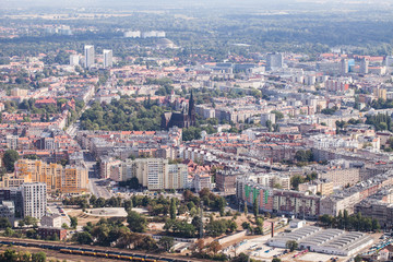 aerial view of the city suburbs