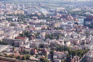 Fototapeta na wymiar aerial view of the city suburbs